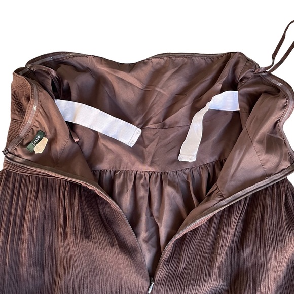 J.Crew Brown Strapless A Line Dress Size 14 - Picture 6 of 9